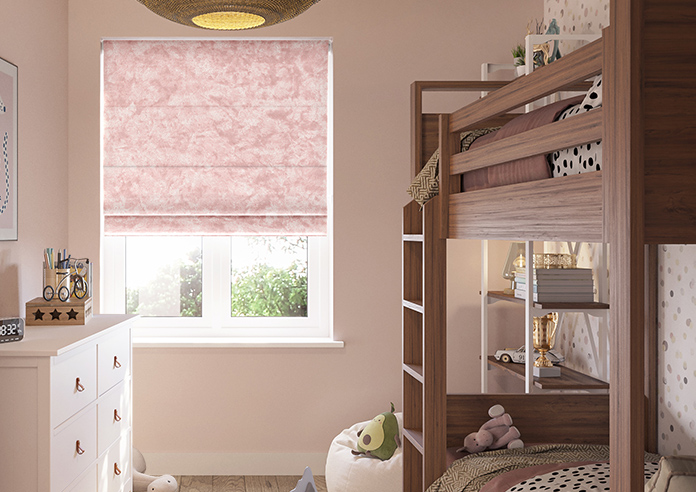 Cyrus Crushed Velvet, Rose - Roman Blind - Image 3